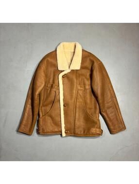 Vintage Genuine Shearling Sheepskin Western Rancher Jacket Men's Large 70s - 80s